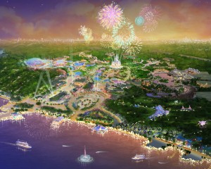 An artist's rendering released in the U.S. by Disney Parks on April 7, 2011 depicts the proposed Shanghai Disney Resort. Disney Parks officially broke ground on the planned resort in Shanghai on April 8, 2011.