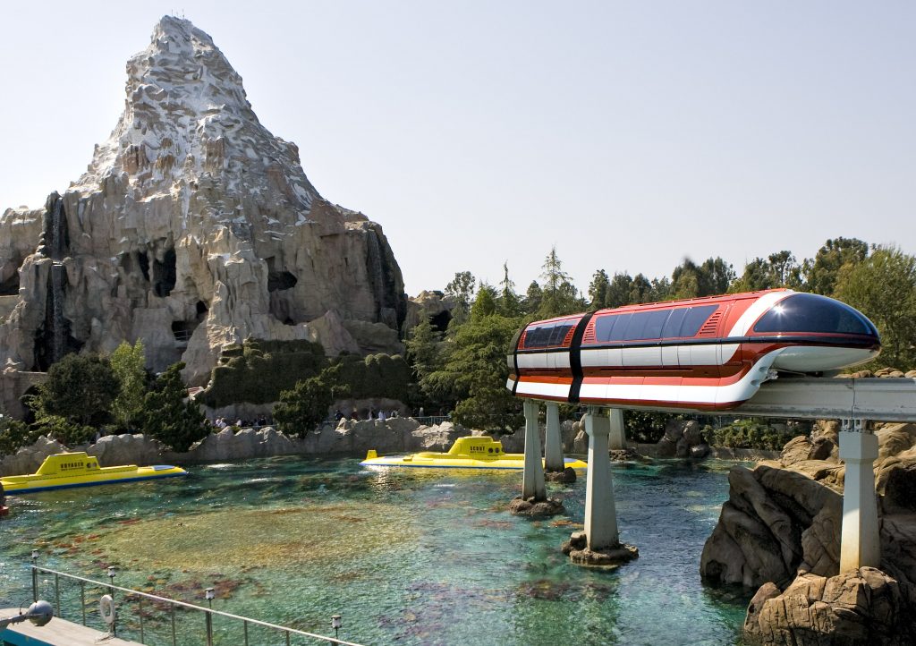 HISTORIC TRIO -- Three of the most popular attractions at Disneyland - the Disneyland Monorail, Matterhorn Bobsleds and Submarine Voyage - all debuted on the same day, June 14, 1959. (Paul Hiffmeyer/Disneyland)