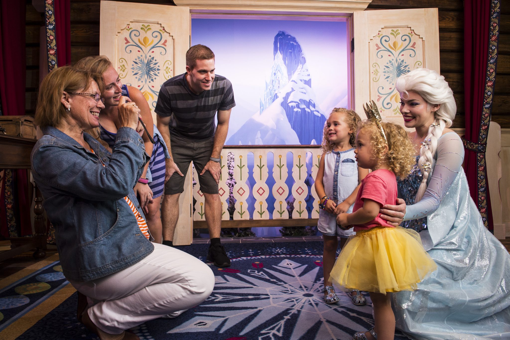 Guests can meet Princess Anna & Queen Elsa from "Frozen" inside Royal Sommerhus, their cozy cabin in the Norway Pavilion at Epcot. Here, guests can meet the royal sisters, pose for a photo, and share a warm embrace. Epcot is one of four theme parks at Walt Disney World Resort located in Lake Buena Vista, Fla. (Ryan Wendler, photographer)