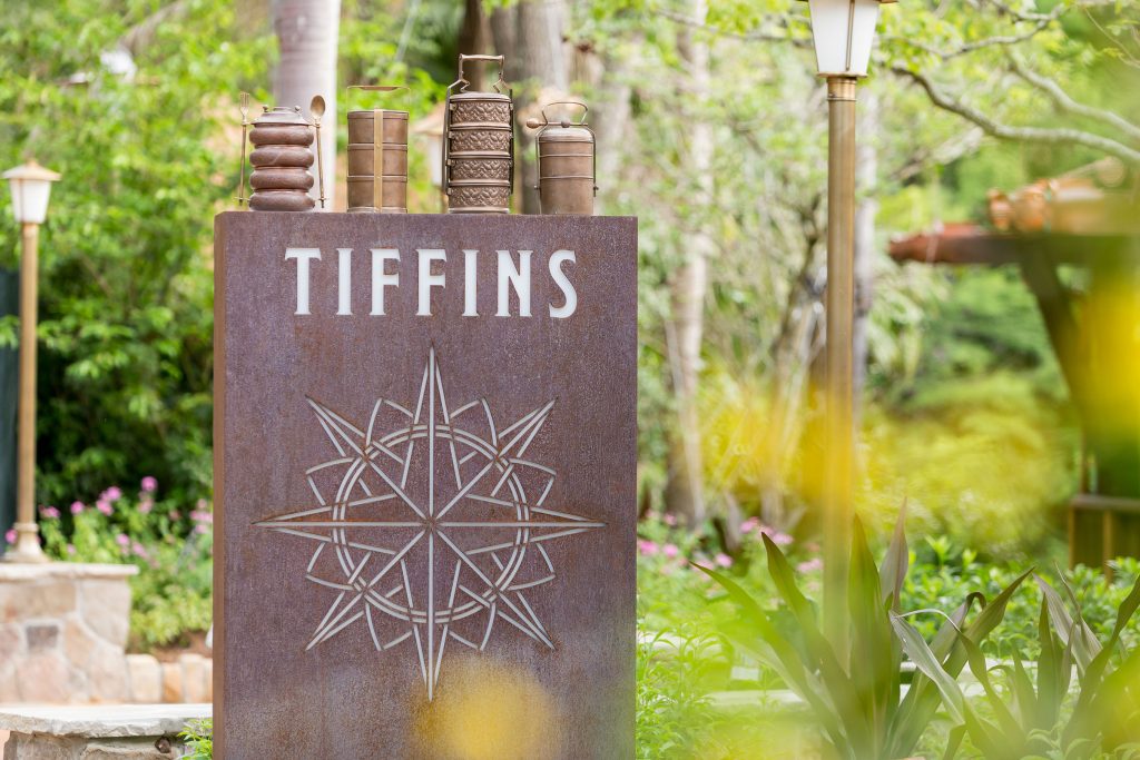 Tiffins, a new restaurant at Disney's Animal Kingdom celebrates the art of traveling and includes the adjoining Nomad Lounge with waterfront views with outdoor seating. Open for both lunch and dinner, Tiffins' menu features a diverse menu drawing from places that inspired the creation of Disney's Animal Kingdom. The Indian English word "tiffin" means a midday meal or type of container used to carry food while traveling. (Scott Watt, photographer)